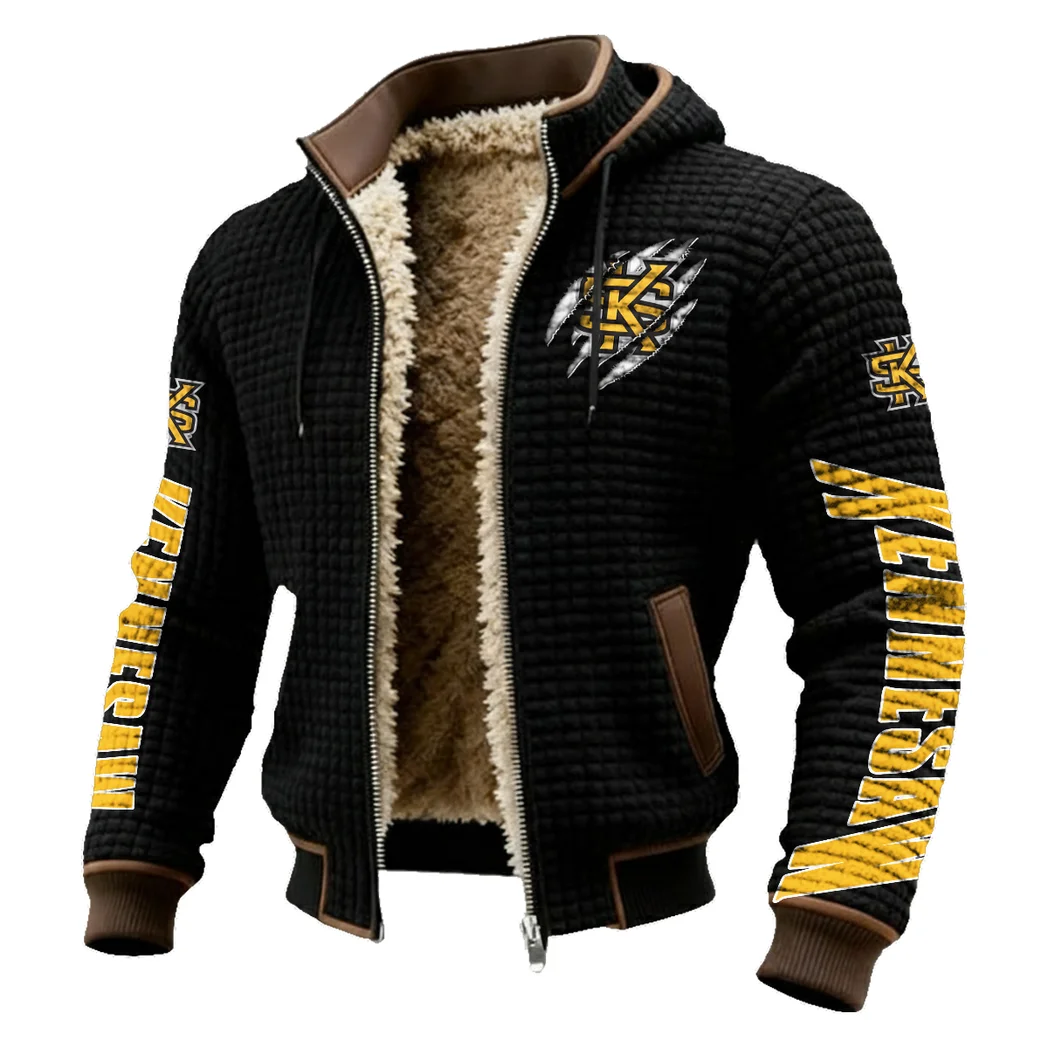 The Owl Nation Fleece-Lined Hooded Jacket, Cross-Training Winter Layer HVN1441KS - Black - Image 2