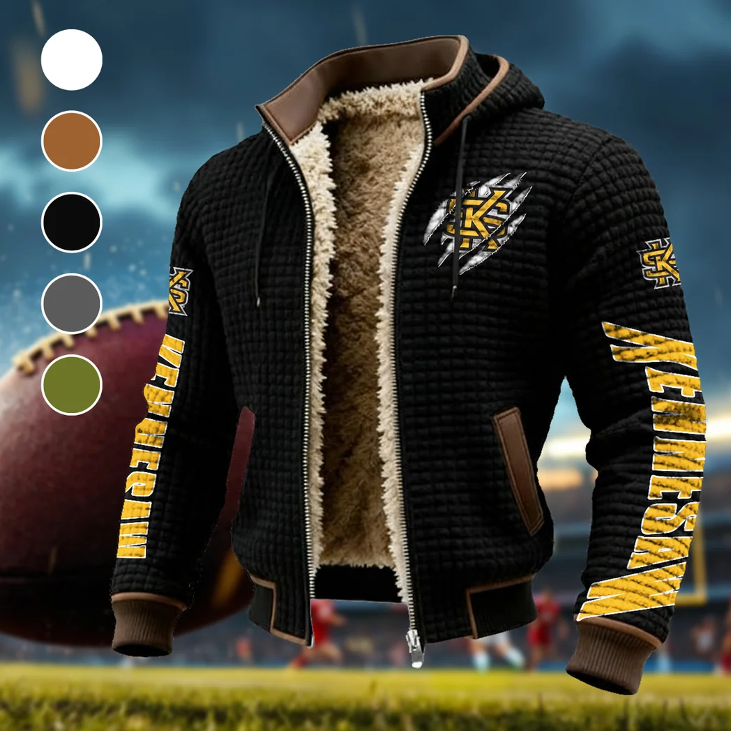The Owl Nation Fleece-Lined Hooded Jacket, Cross-Training Winter Layer HVN1441KS - Black