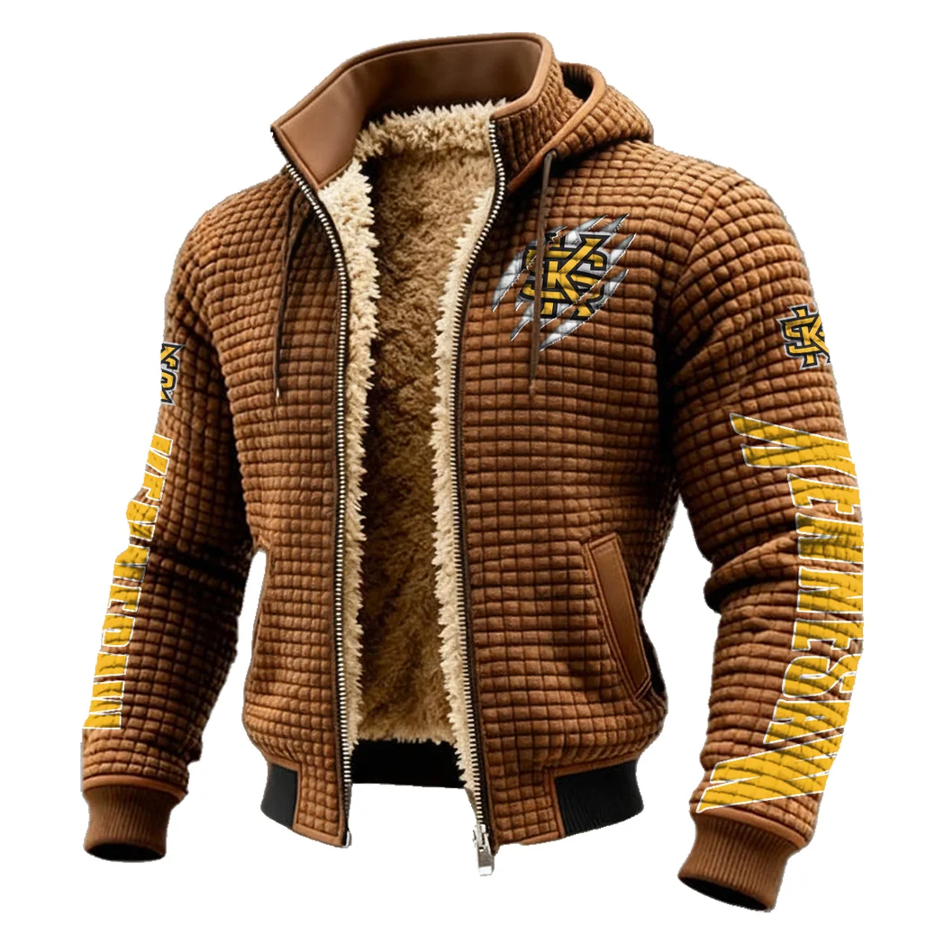 The Owl Nation Fleece-Lined Hooded Jacket, Cross-Training Winter Layer HVN1441KS - brown - Image 2