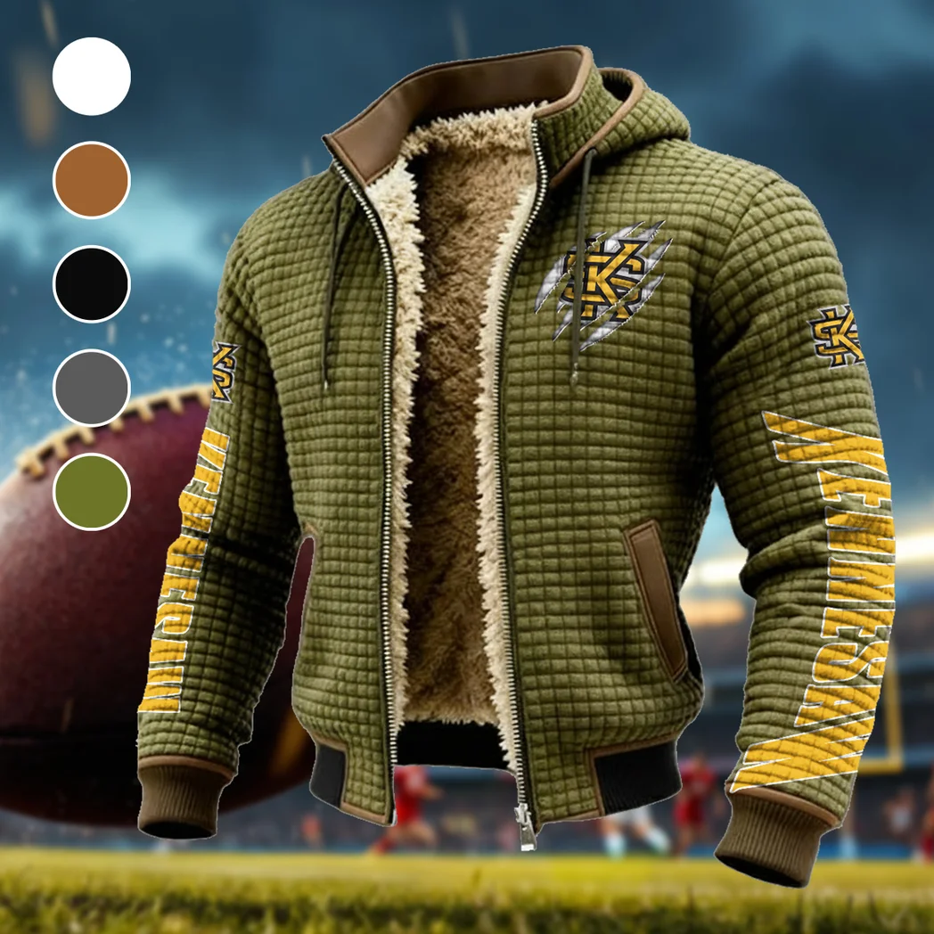 The Owl Nation Fleece-Lined Hooded Jacket, Cross-Training Winter Layer HVN1441KS - Green