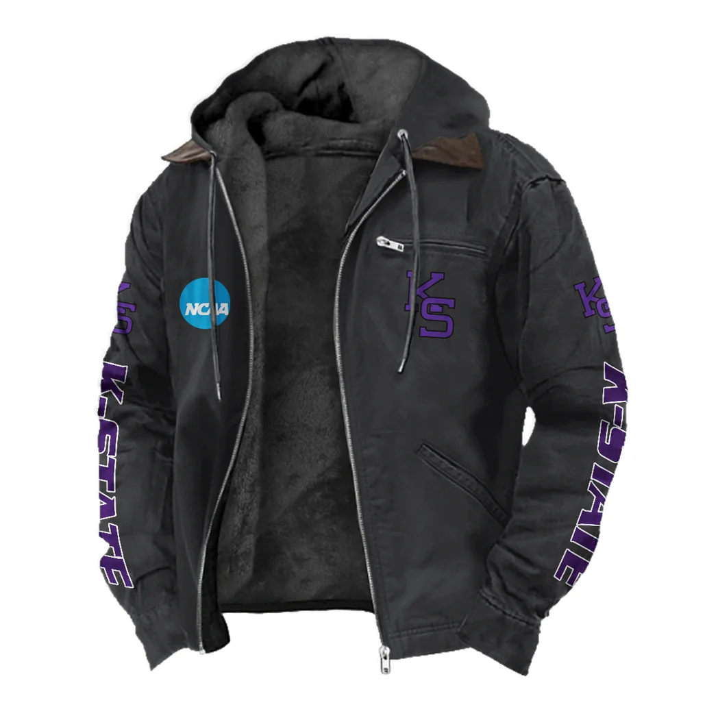 The Wildcat Elite Flannel Hoodie, Bold Supporter Flannel Hoodie HVN1441KS - Black - Image 2