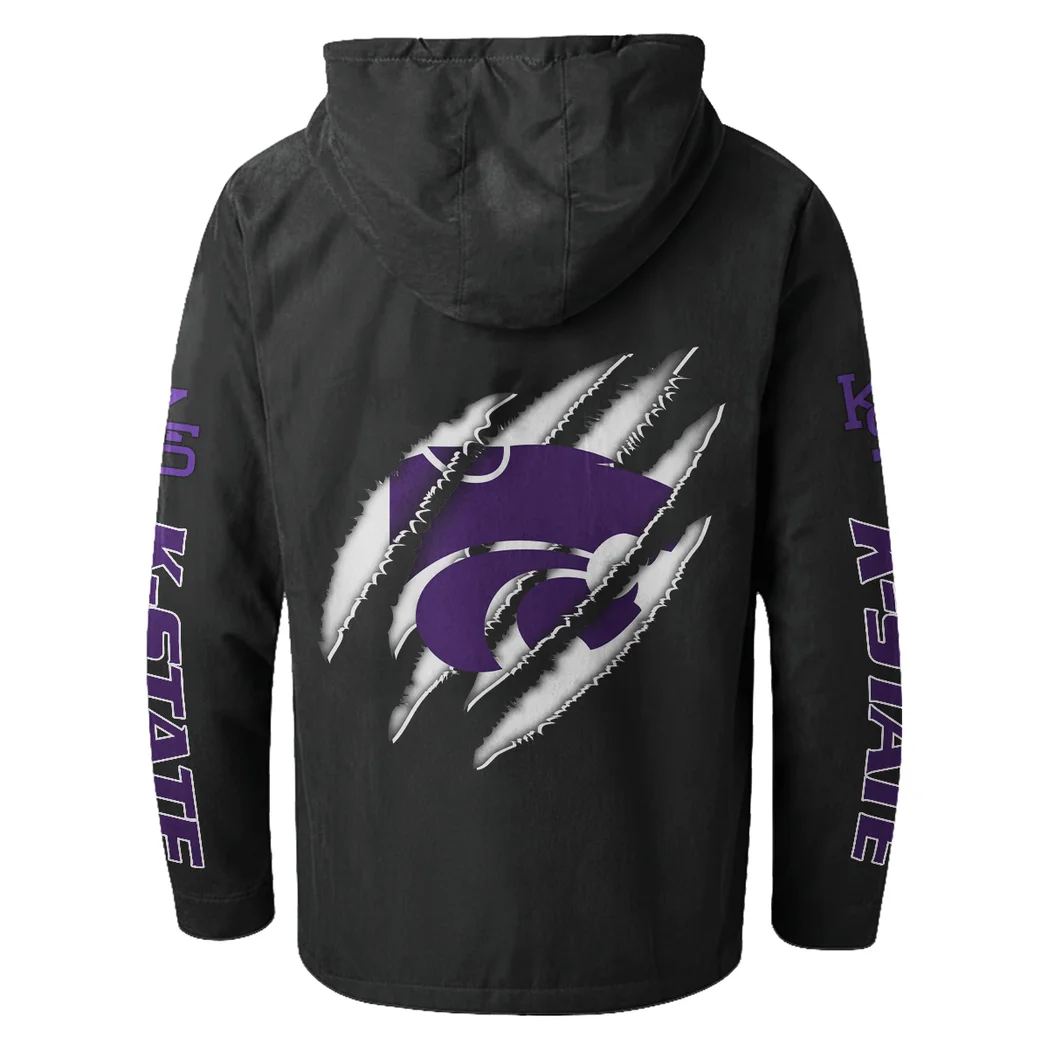 The Wildcat Elite Flannel Hoodie, Bold Supporter Flannel Hoodie HVN1441KS - Black - Image 3