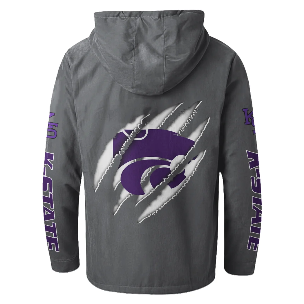 The Wildcat Elite Flannel Hoodie, Bold Supporter Flannel Hoodie HVN1441KS - Gray - Image 3