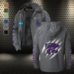 The Wildcat Elite Flannel Hoodie, Bold Supporter Flannel Hoodie HVN1441KS - Gray