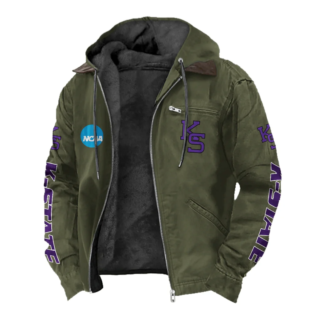 The Wildcat Elite Flannel Hoodie, Bold Supporter Flannel Hoodie HVN1441KS - Green - Image 2