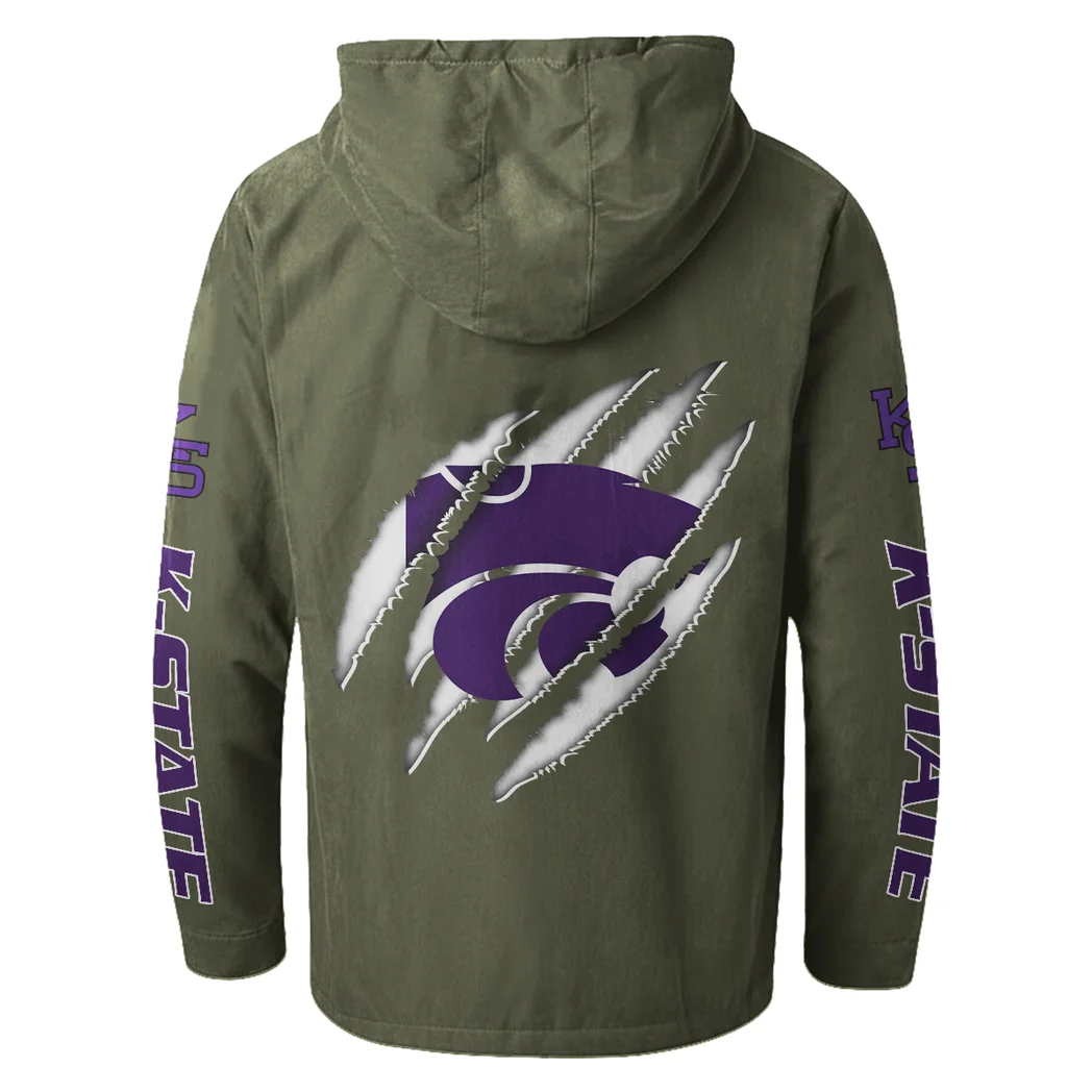 The Wildcat Elite Flannel Hoodie, Bold Supporter Flannel Hoodie HVN1441KS - Green - Image 3