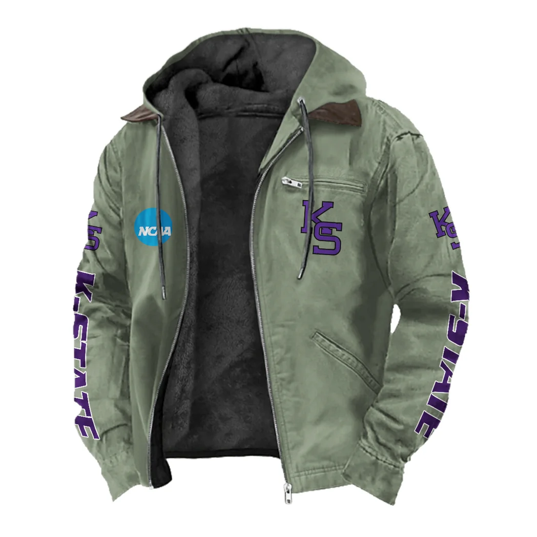 The Wildcat Elite Flannel Hoodie, Bold Supporter Flannel Hoodie HVN1441KS - Light Green - Image 2