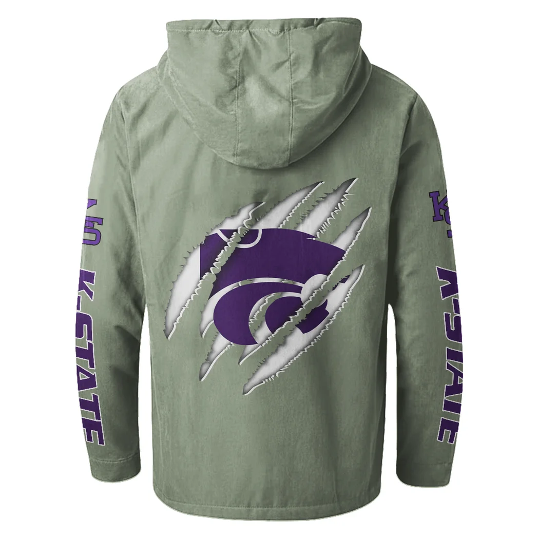 The Wildcat Elite Flannel Hoodie, Bold Supporter Flannel Hoodie HVN1441KS - Light Green - Image 3