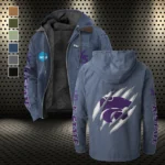 The Wildcat Elite Flannel Hoodie, Bold Supporter Flannel Hoodie HVN1441KS - Navy Blue