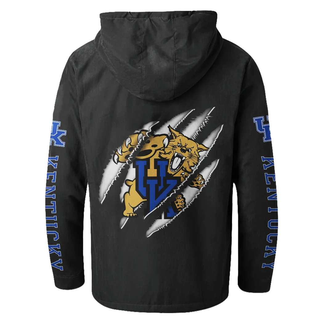 The Wildcats Flannel Hoodie, True Fan Hooded Flannel HVN1441KW - Black - Image 3