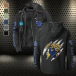 The Wildcats Flannel Hoodie, True Fan Hooded Flannel HVN1441KW - Black