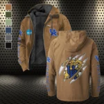 The Wildcats Flannel Hoodie, True Fan Hooded Flannel HVN1441KW - Camel