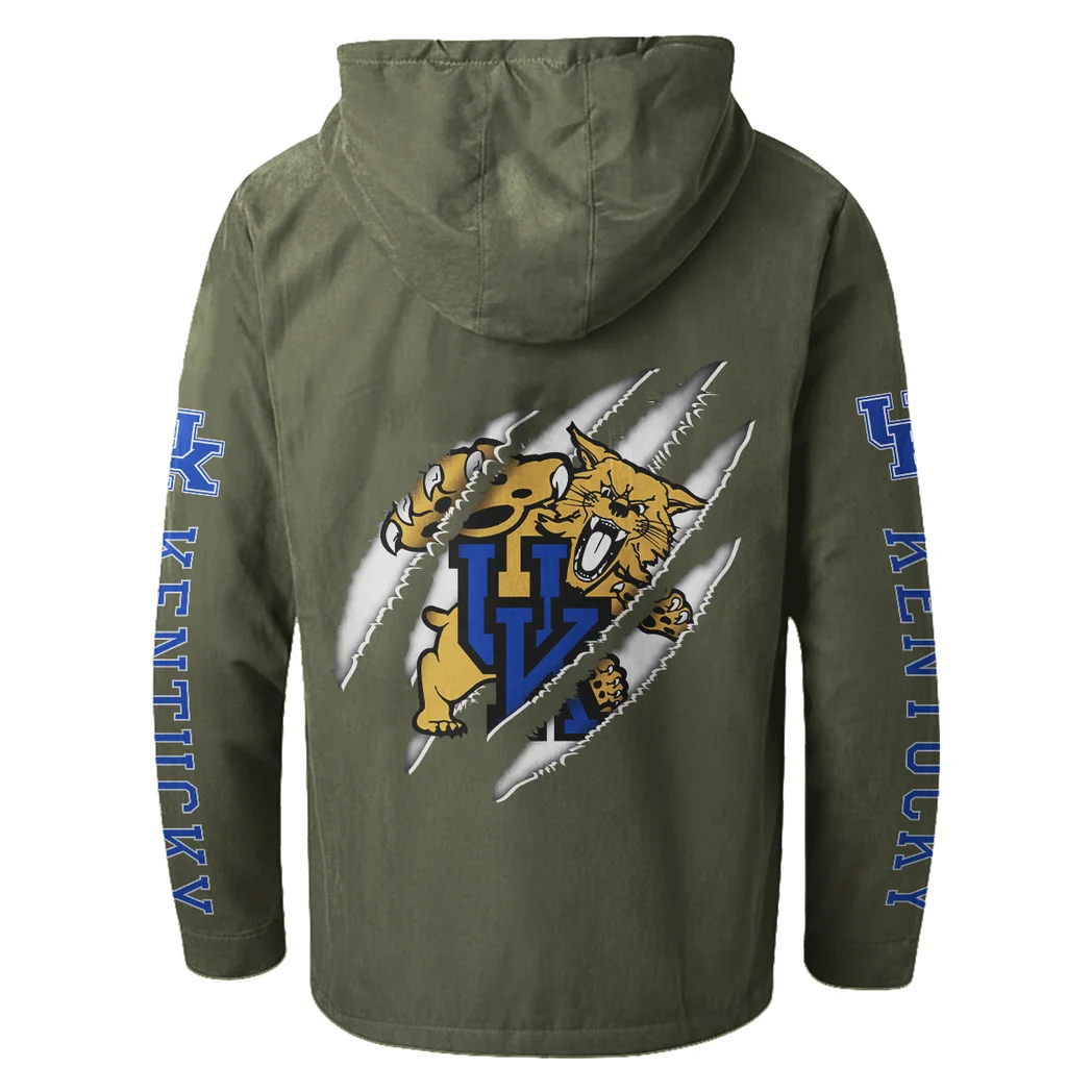 The Wildcats Flannel Hoodie, True Fan Hooded Flannel HVN1441KW - Green - Image 3