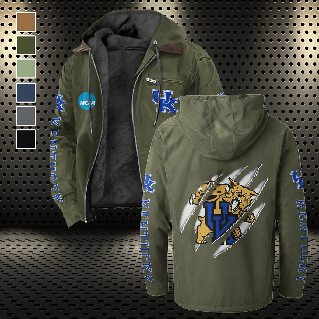 The Wildcats Flannel Hoodie, True Fan Hooded Flannel HVN1441KW - Green