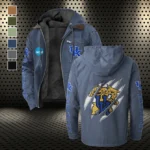 The Wildcats Flannel Hoodie, True Fan Hooded Flannel HVN1441KW - Navy Blue