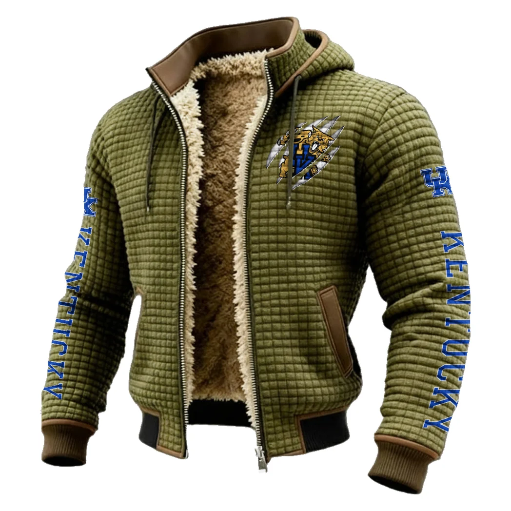 The Wildcats Fleece-Lined Hooded Jacket, Rapid-Dry Fleece-Lined Hoody HVN1441KW - Green - Image 2