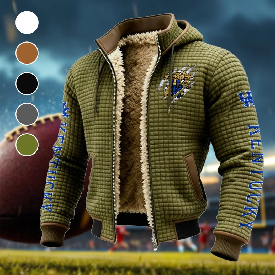 The Wildcats Fleece-Lined Hooded Jacket, Rapid-Dry Fleece-Lined Hoody HVN1441KW - Green