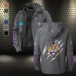 The Bayou Bengals Flannel Hoodie, Loyal Supporter Sport Hoodie HVN1441LS - Gray
