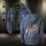 The Bayou Bengals Flannel Hoodie, Loyal Supporter Sport Hoodie HVN1441LS - Navy Blue