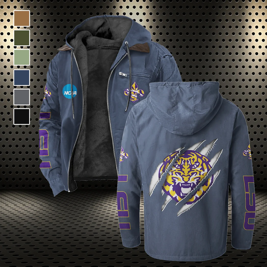 The Bayou Bengals Flannel Hoodie, Loyal Supporter Sport Hoodie HVN1441LS - Navy Blue