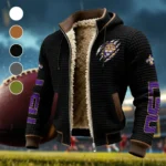 The Bayou Bengals Fleece-Lined Hooded Jacket, Weather-Shield Fleece Hoody HVN1441LS - Black