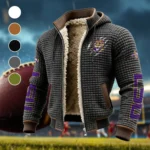 The Bayou Bengals Fleece-Lined Hooded Jacket, Weather-Shield Fleece Hoody HVN1441LS - Grey