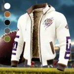 The Bayou Bengals Fleece-Lined Hooded Jacket, Weather-Shield Fleece Hoody HVN1441LS - White