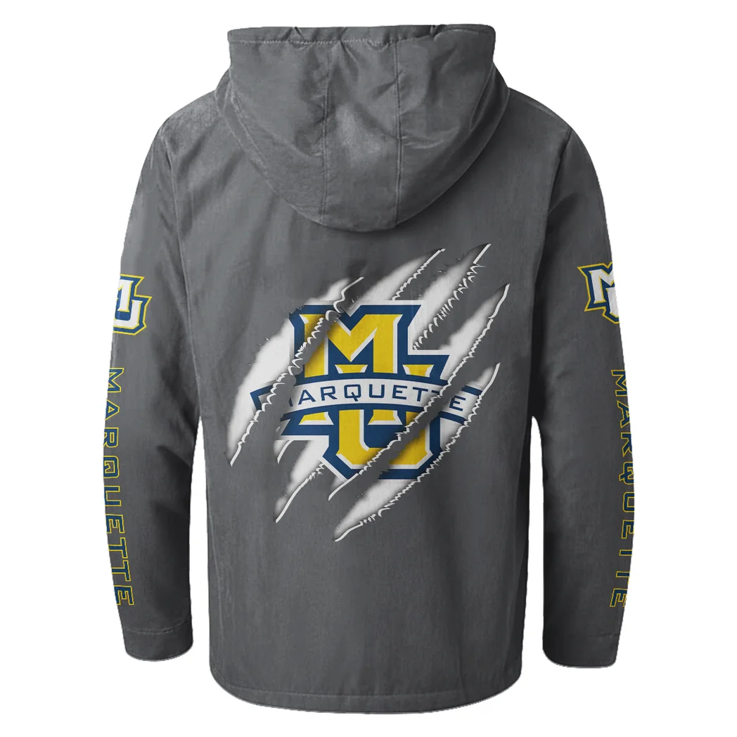 The Gold Force Flannel Hoodie, Fan Pride Hooded Flannel HVN1441MG - Gray - Image 3