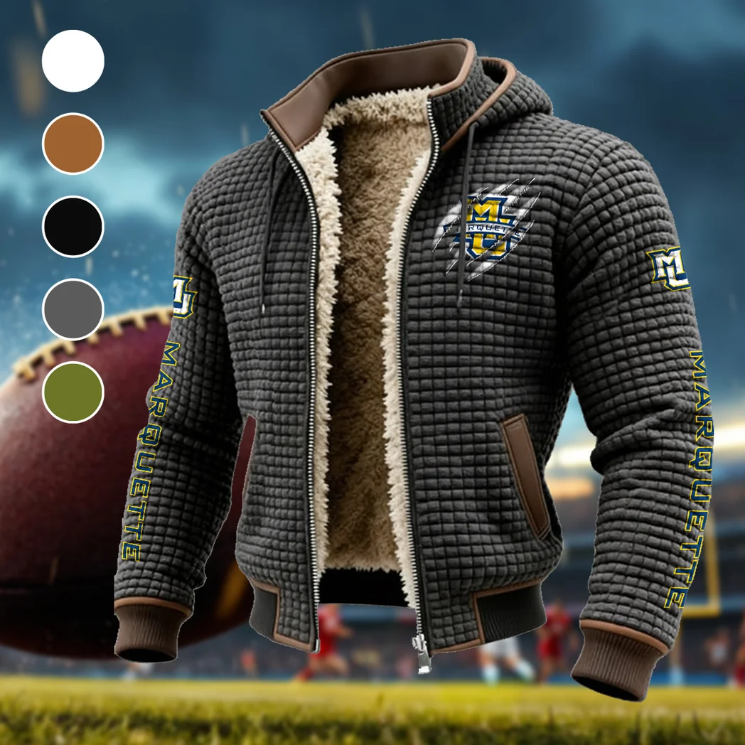 The Gold Force Fleece-Lined Hooded Jacket, Wind-Blocker Insulated Hoody HVN1441MG - Grey