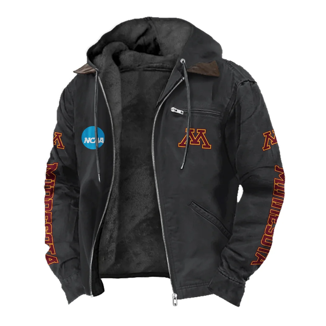 The Minnesota Elite Flannel Hoodie, Rugged Sport Flannel Hoodie HVN1441MG - Black - Image 2