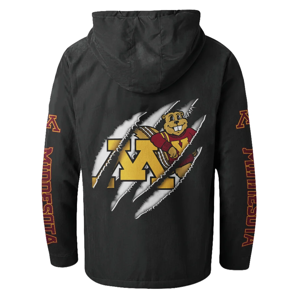 The Minnesota Elite Flannel Hoodie, Rugged Sport Flannel Hoodie HVN1441MG - Black - Image 3