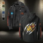 The Minnesota Elite Flannel Hoodie, Rugged Sport Flannel Hoodie HVN1441MG - Black