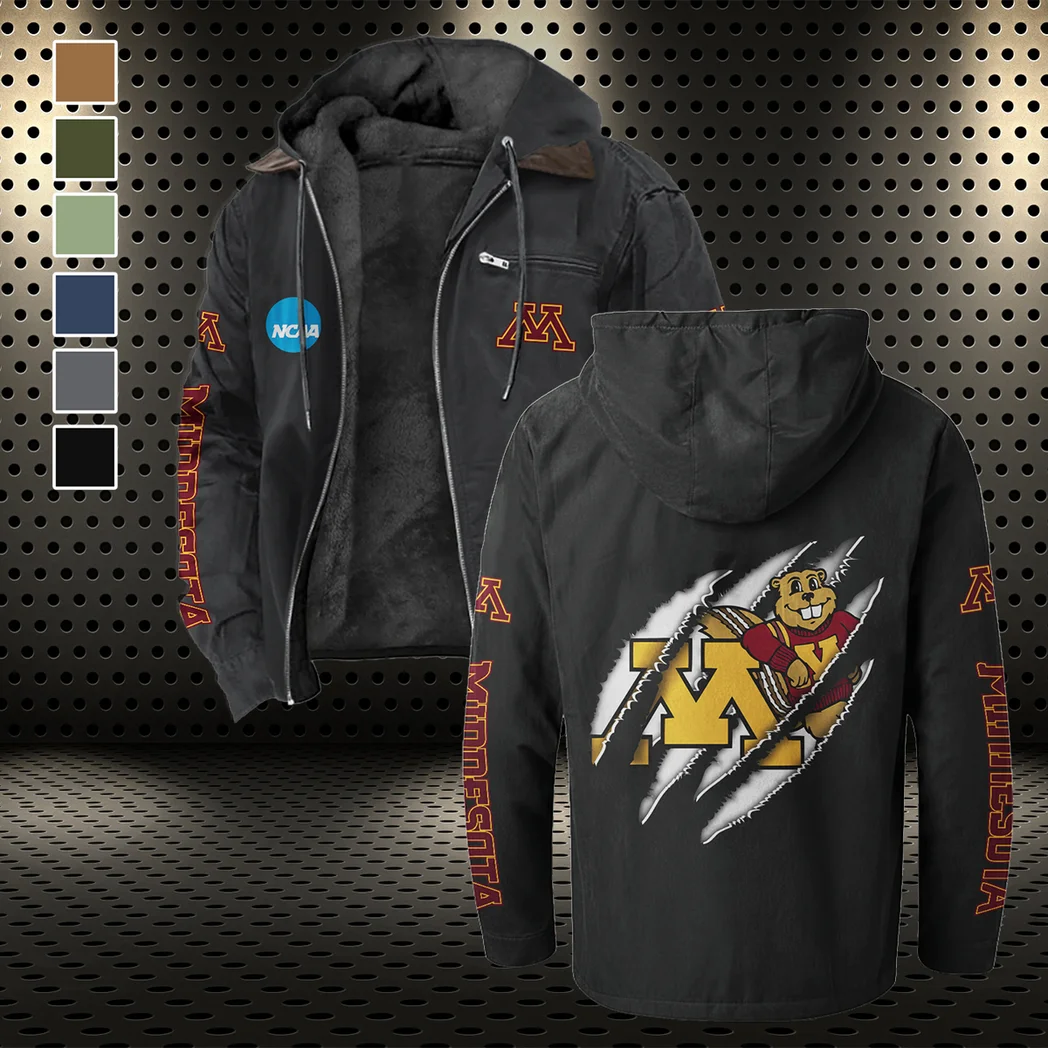 The Minnesota Elite Flannel Hoodie, Rugged Sport Flannel Hoodie HVN1441MG - Black