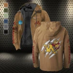 The Minnesota Elite Flannel Hoodie, Rugged Sport Flannel Hoodie HVN1441MG - Camel