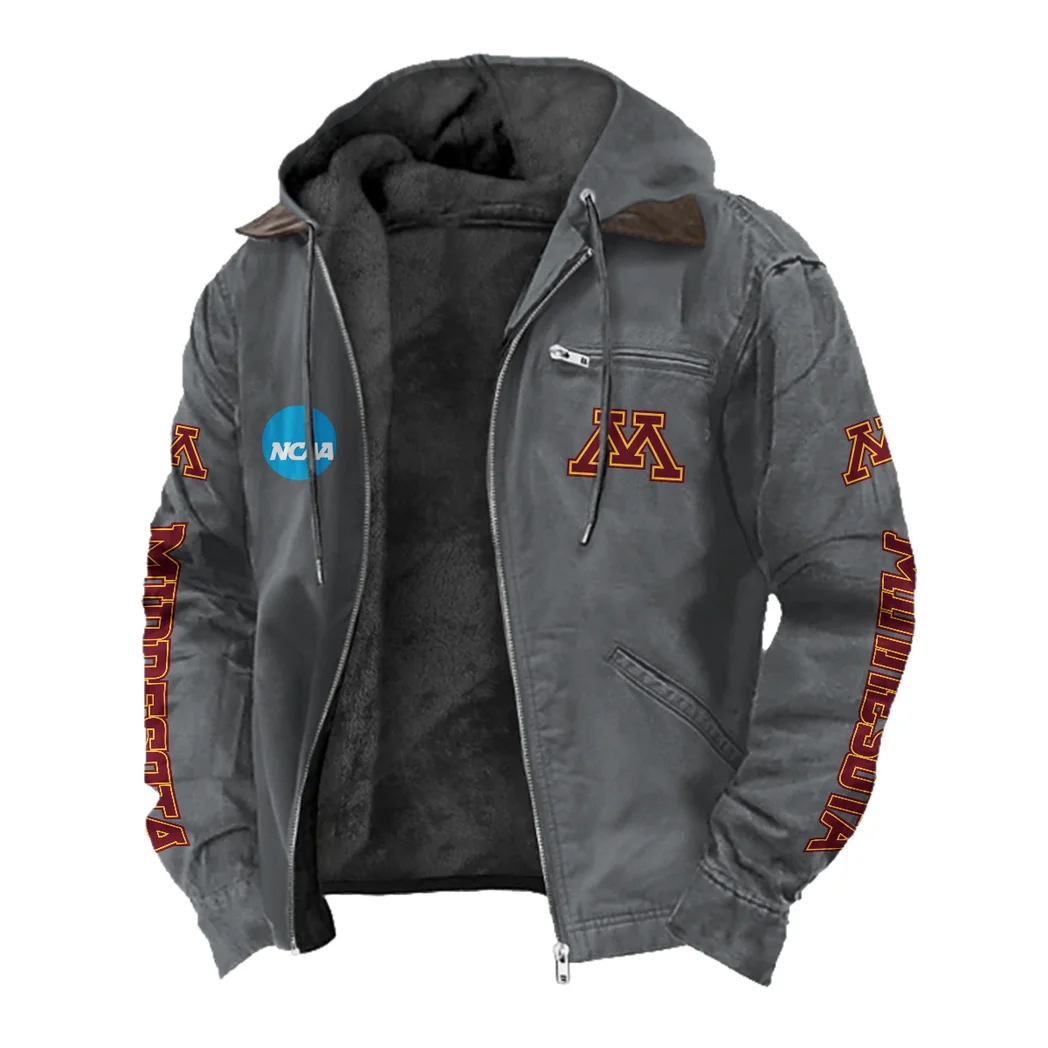 The Minnesota Elite Flannel Hoodie, Rugged Sport Flannel Hoodie HVN1441MG - Gray - Image 2