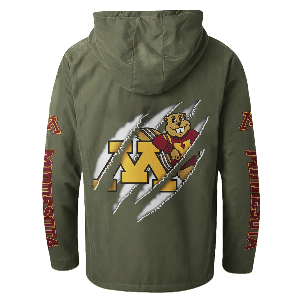 The Minnesota Elite Flannel Hoodie, Rugged Sport Flannel Hoodie HVN1441MG - Green - Image 3