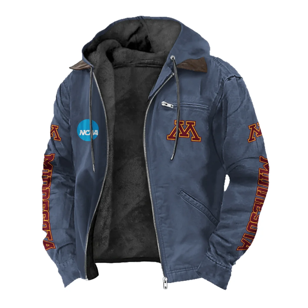 The Minnesota Elite Flannel Hoodie, Rugged Sport Flannel Hoodie HVN1441MG - Navy Blue - Image 2