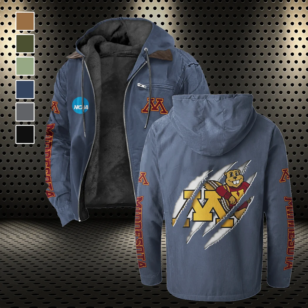 The Minnesota Elite Flannel Hoodie, Rugged Sport Flannel Hoodie HVN1441MG - Navy Blue