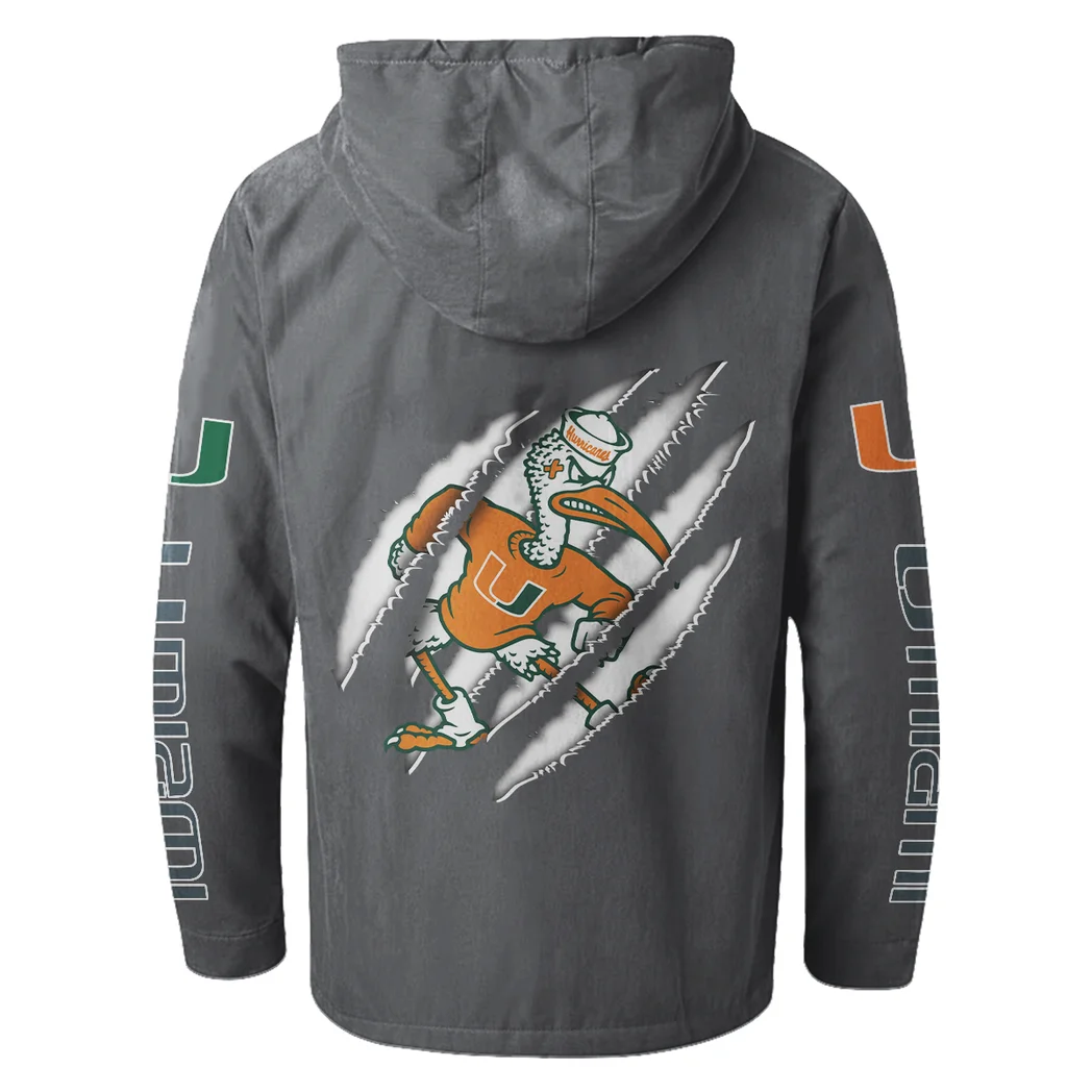 The Hurricane Flannel Hoodie, Everyday Game Fan Hoodie HVN1441MH - Gray - Image 3