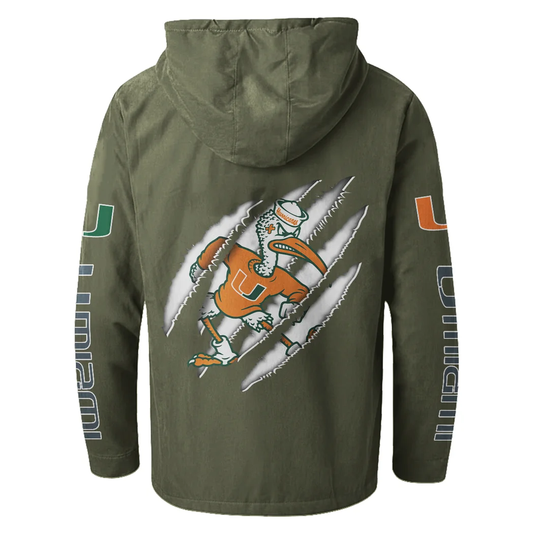 The Hurricane Flannel Hoodie, Everyday Game Fan Hoodie HVN1441MH - Green - Image 3