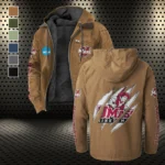 The UMass Power Flannel Hoodie, Warm Sport Spirit Hoodie HVN1441MM - Camel