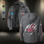 The UMass Power Flannel Hoodie, Warm Sport Spirit Hoodie HVN1441MM - Gray