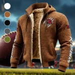 Miami Fleece-Lined Hooded Jacket, Water-Resistant Thermal Hoody HVN1441MO - brown