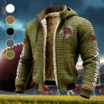 Miami Fleece-Lined Hooded Jacket, Water-Resistant Thermal Hoody HVN1441MO - Green