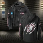 The Bulldog Nation Flannel Hoodie, Sport Vibe Hooded Flannel HVN1441MS - Black