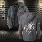 The Bulldog Nation Flannel Hoodie, Sport Vibe Hooded Flannel HVN1441MS - Gray