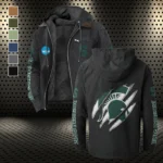 The MSU Elite Flannel Hoodie, Sport Fan Flannel Hoodie HVN1441MS - Black