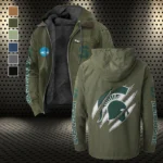 The MSU Elite Flannel Hoodie, Sport Fan Flannel Hoodie HVN1441MS - Green