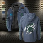 The MSU Elite Flannel Hoodie, Sport Fan Flannel Hoodie HVN1441MS - Navy Blue