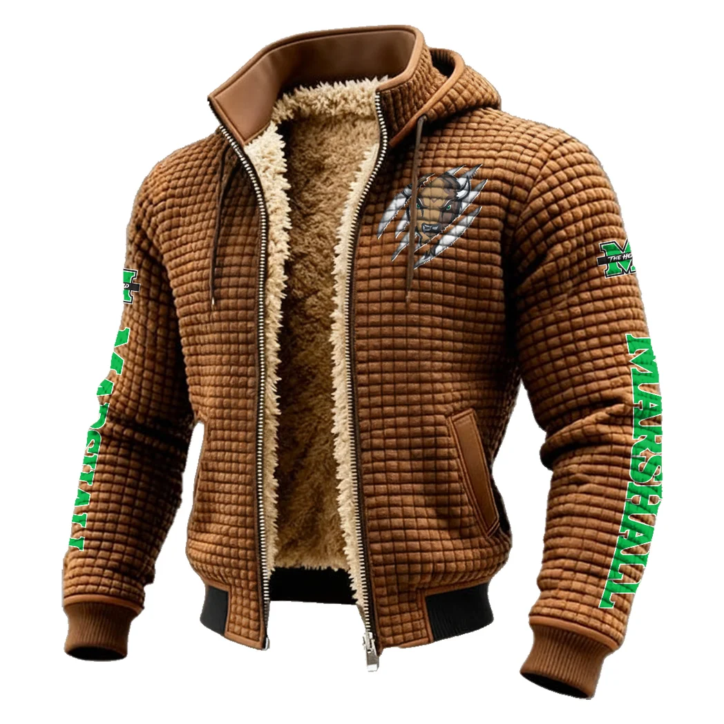 The Marshall Spirit Fleece-Lined Hooded Jacket, Thermal Core Fleece Jacket HVN1441MT - brown - Image 2